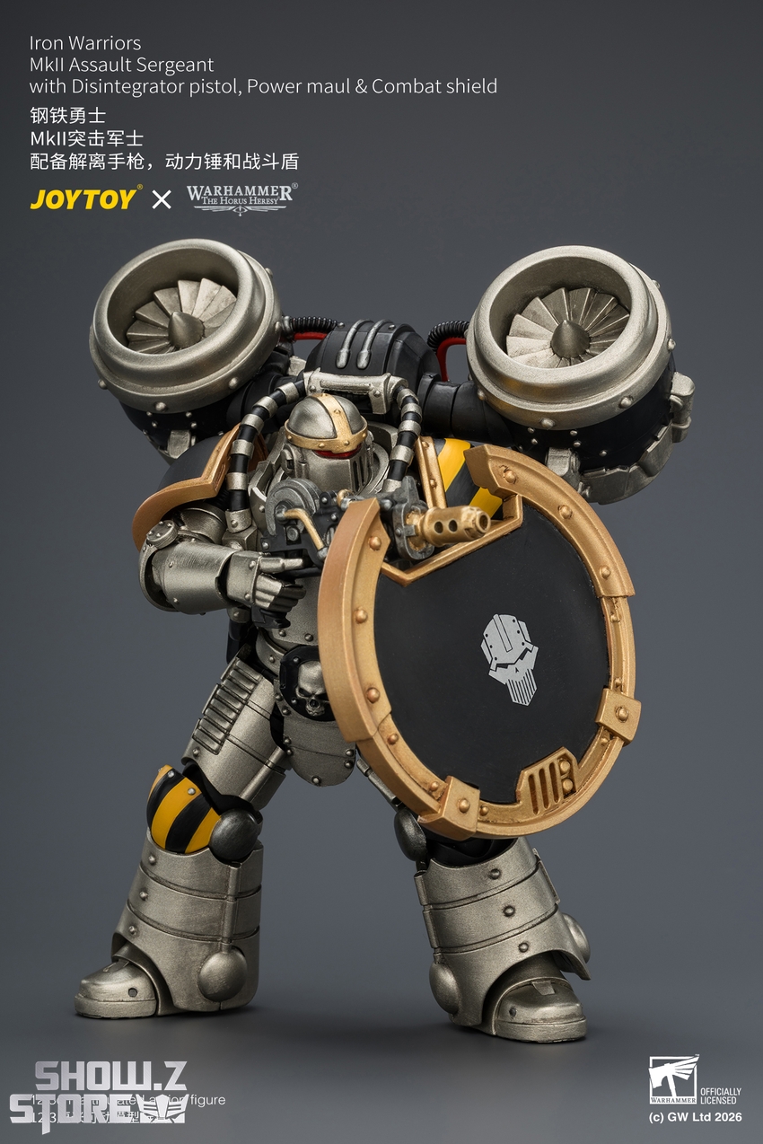 JoyToy JT04483 1/18 Warhammer The Horus Heresy Iron Warriors MkII Assault Sergeant with Disintegrator pistol, Power maul & Combat shield - View 7 JoyToy JT04483 1/18 Warhammer The Horus Heresy Iron Warriors MkII Assault Sergeant with Disintegrator pistol, Power maul & Combat shield - View 7