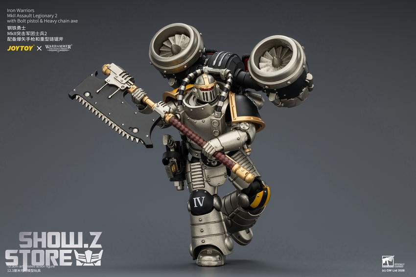 JoyToy JT04506 1/18 Warhammer The Horus Heresy Iron Warriors MkII Assault Legionary2 with Bolt pistol & Heavy chain axe - View 6 JoyToy JT04506 1/18 Warhammer The Horus Heresy Iron Warriors MkII Assault Legionary2 with Bolt pistol & Heavy chain axe - View 6