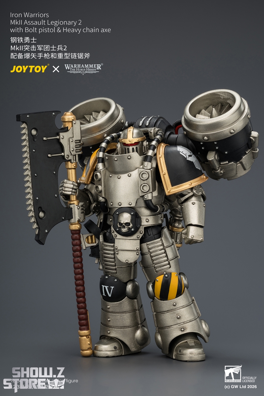 JoyToy JT04506 1/18 Warhammer The Horus Heresy Iron Warriors MkII Assault Legionary2 with Bolt pistol & Heavy chain axe - View 3 JoyToy JT04506 1/18 Warhammer The Horus Heresy Iron Warriors MkII Assault Legionary2 with Bolt pistol & Heavy chain axe - View 3