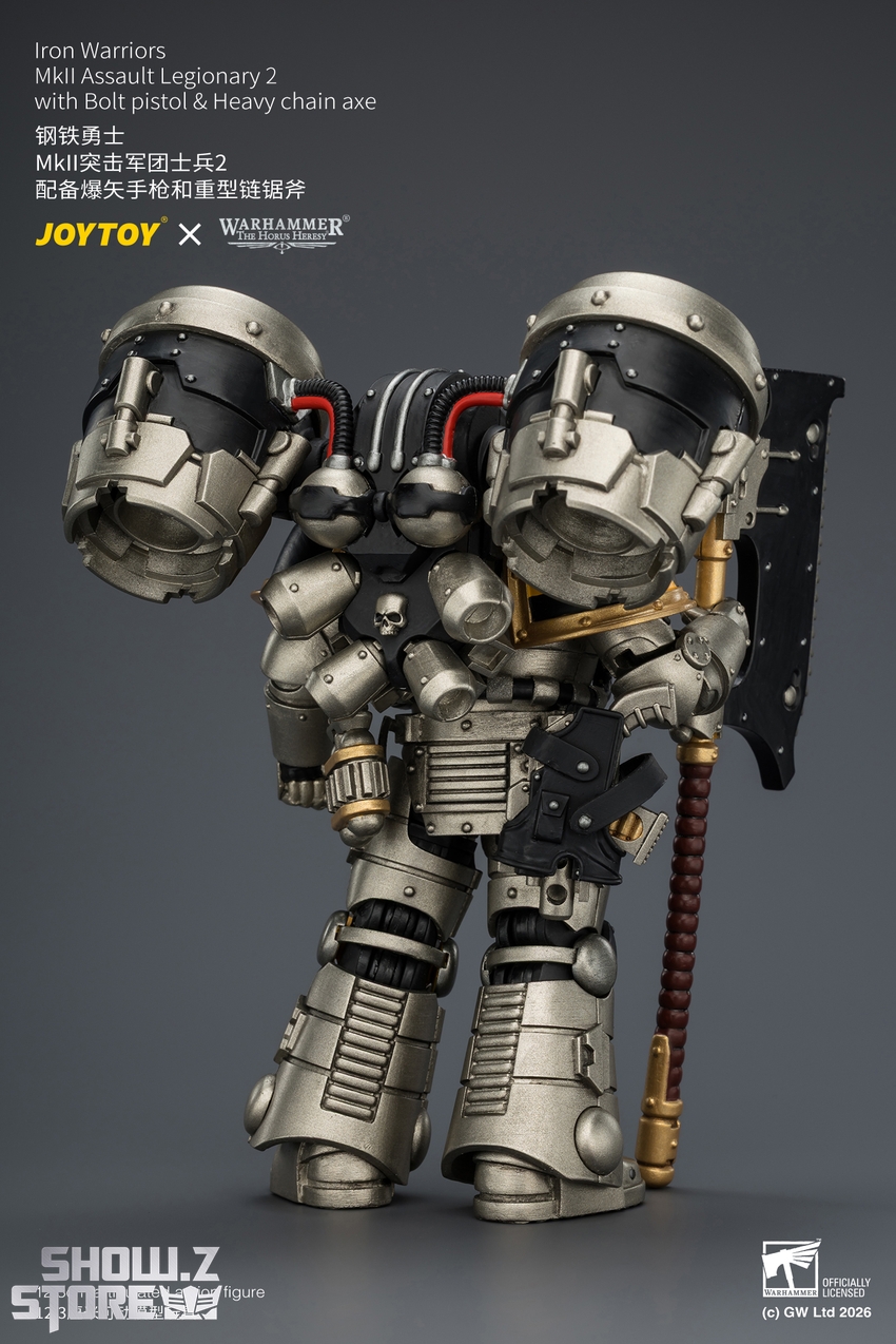 JoyToy JT04506 1/18 Warhammer The Horus Heresy Iron Warriors MkII Assault Legionary2 with Bolt pistol & Heavy chain axe - View 4 JoyToy JT04506 1/18 Warhammer The Horus Heresy Iron Warriors MkII Assault Legionary2 with Bolt pistol & Heavy chain axe - View 4
