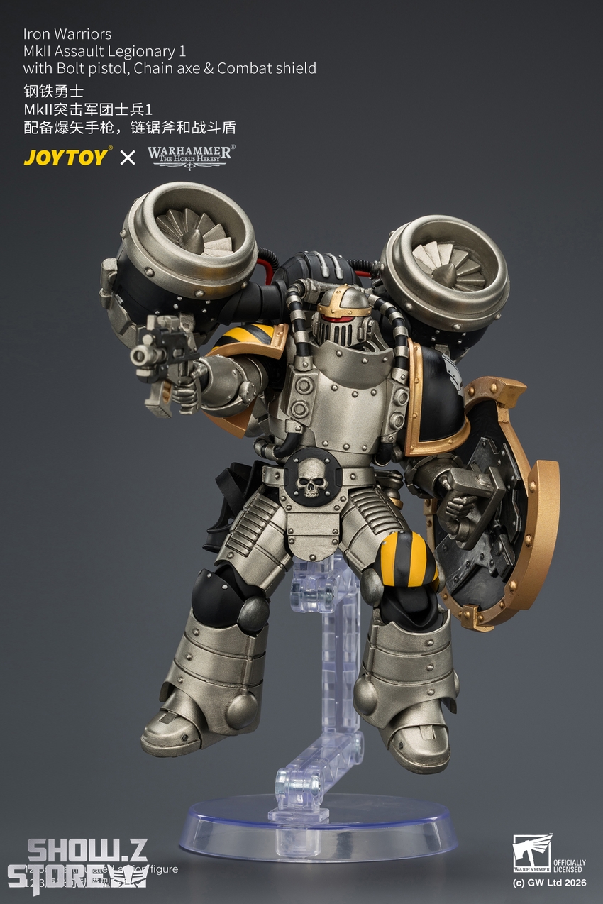JoyToy JT04490 1/18 Warhammer The Horus Heresy Iron Warriors MkII Assault Legionary1 with Bolt pistol, Chain axe & Combat shield - View 8 JoyToy JT04490 1/18 Warhammer The Horus Heresy Iron Warriors MkII Assault Legionary1 with Bolt pistol, Chain axe & Combat shield - View 8