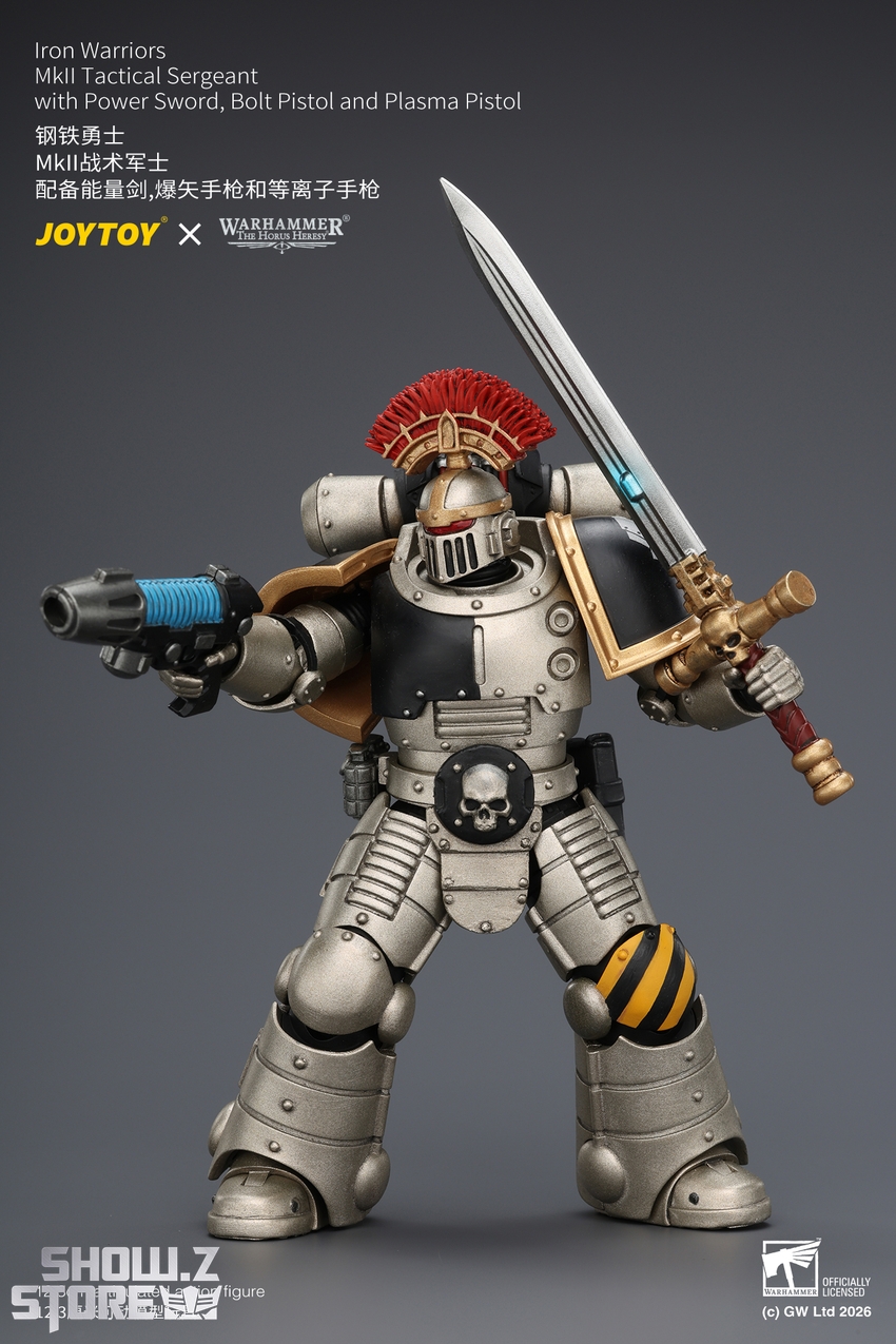 JoyToy JT04445 1/18 Warhammer The Horus Heresy Iron Warriors Mkll Tactical Sergeant with Power Sword, Bolt Pistol and Plasma Pistol - View 4 JoyToy JT04445 1/18 Warhammer The Horus Heresy Iron Warriors Mkll Tactical Sergeant with Power Sword, Bolt Pistol and Plasma Pistol - View 4