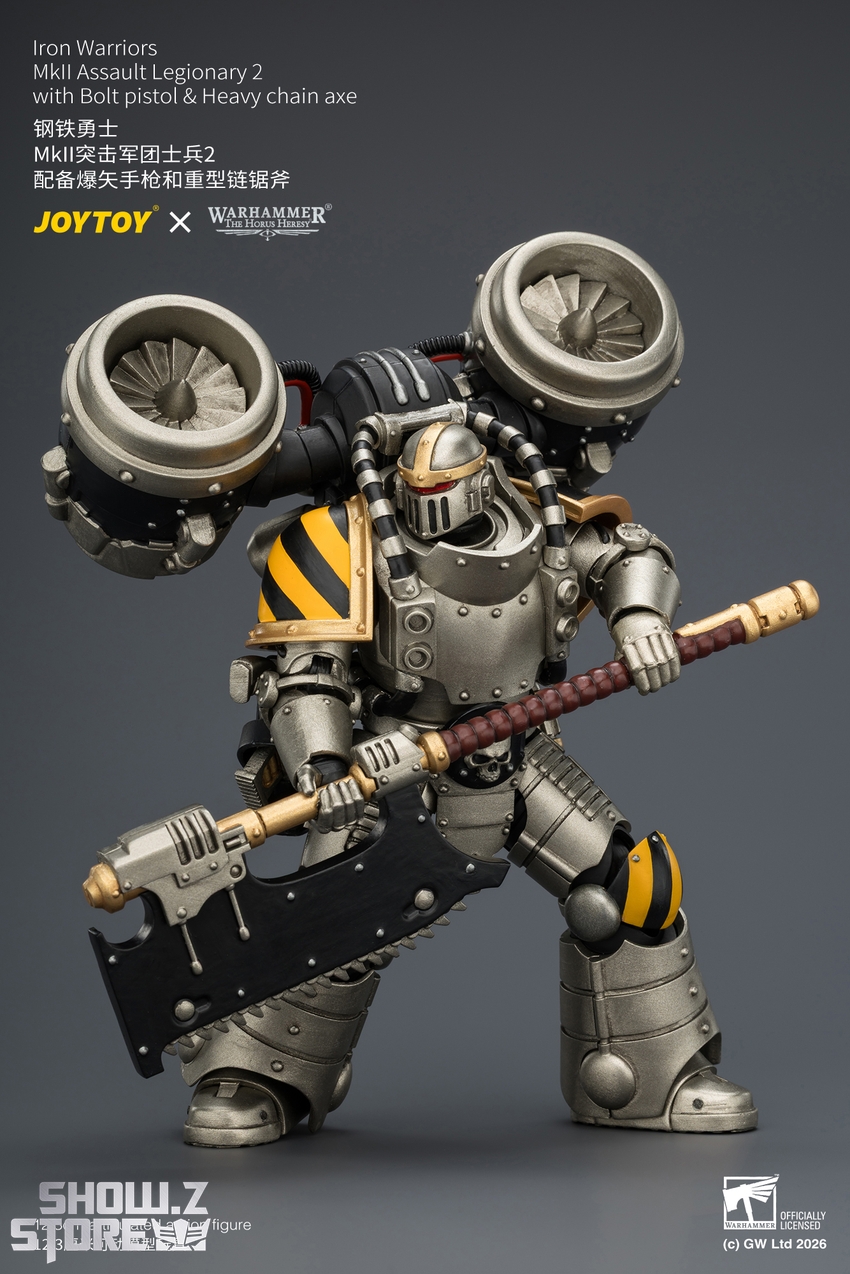JoyToy JT04506 1/18 Warhammer The Horus Heresy Iron Warriors MkII Assault Legionary2 with Bolt pistol & Heavy chain axe - View 5 JoyToy JT04506 1/18 Warhammer The Horus Heresy Iron Warriors MkII Assault Legionary2 with Bolt pistol & Heavy chain axe - View 5