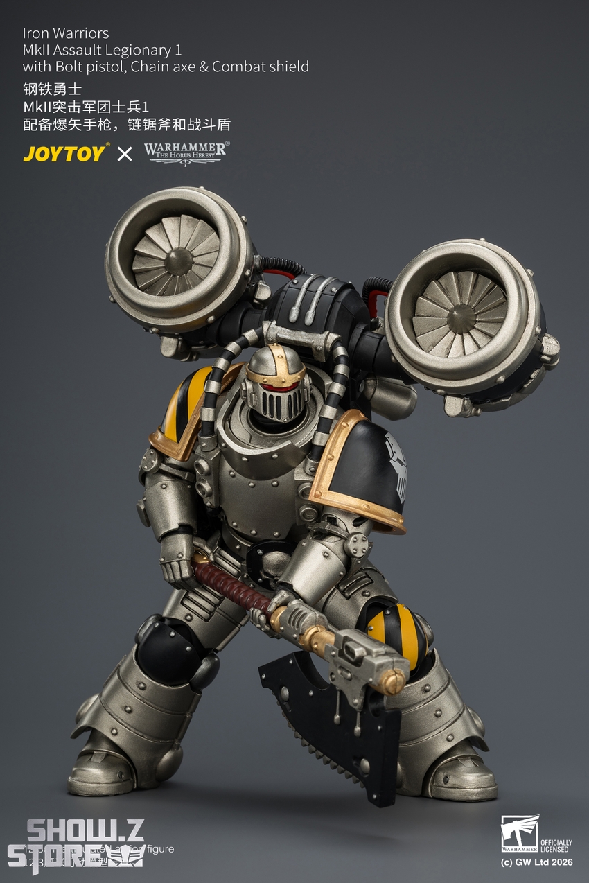 JoyToy JT04490 1/18 Warhammer The Horus Heresy Iron Warriors MkII Assault Legionary1 with Bolt pistol, Chain axe & Combat shield - View 6 JoyToy JT04490 1/18 Warhammer The Horus Heresy Iron Warriors MkII Assault Legionary1 with Bolt pistol, Chain axe & Combat shield - View 6