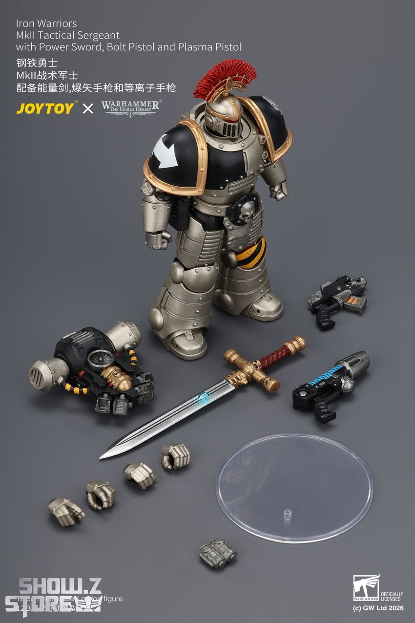 JoyToy JT04445 1/18 Warhammer The Horus Heresy Iron Warriors Mkll Tactical Sergeant with Power Sword, Bolt Pistol and Plasma Pistol - View 9 JoyToy JT04445 1/18 Warhammer The Horus Heresy Iron Warriors Mkll Tactical Sergeant with Power Sword, Bolt Pistol and Plasma Pistol - View 9