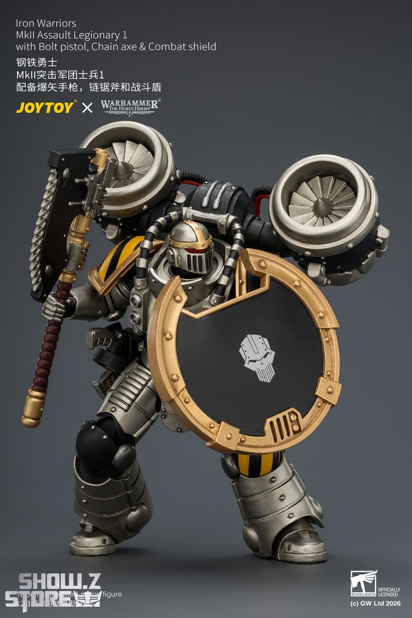 JoyToy JT04490 1/18 Warhammer The Horus Heresy Iron Warriors MkII Assault Legionary1 with Bolt pistol, Chain axe & Combat shield - View 5 JoyToy JT04490 1/18 Warhammer The Horus Heresy Iron Warriors MkII Assault Legionary1 with Bolt pistol, Chain axe & Combat shield - View 5