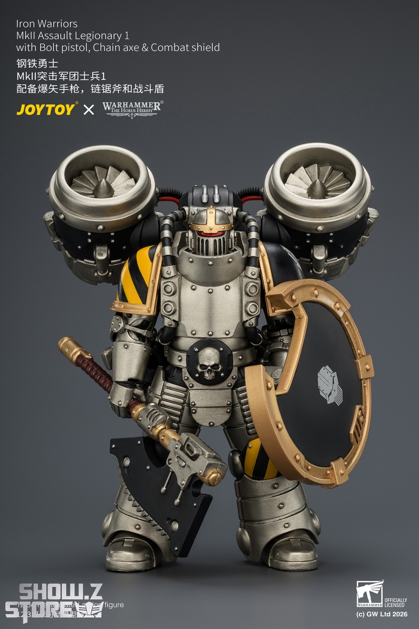 JoyToy JT04490 1/18 Warhammer The Horus Heresy Iron Warriors MkII Assault Legionary1 with Bolt pistol, Chain axe & Combat shield - View 2 JoyToy JT04490 1/18 Warhammer The Horus Heresy Iron Warriors MkII Assault Legionary1 with Bolt pistol, Chain axe & Combat shield - View 2