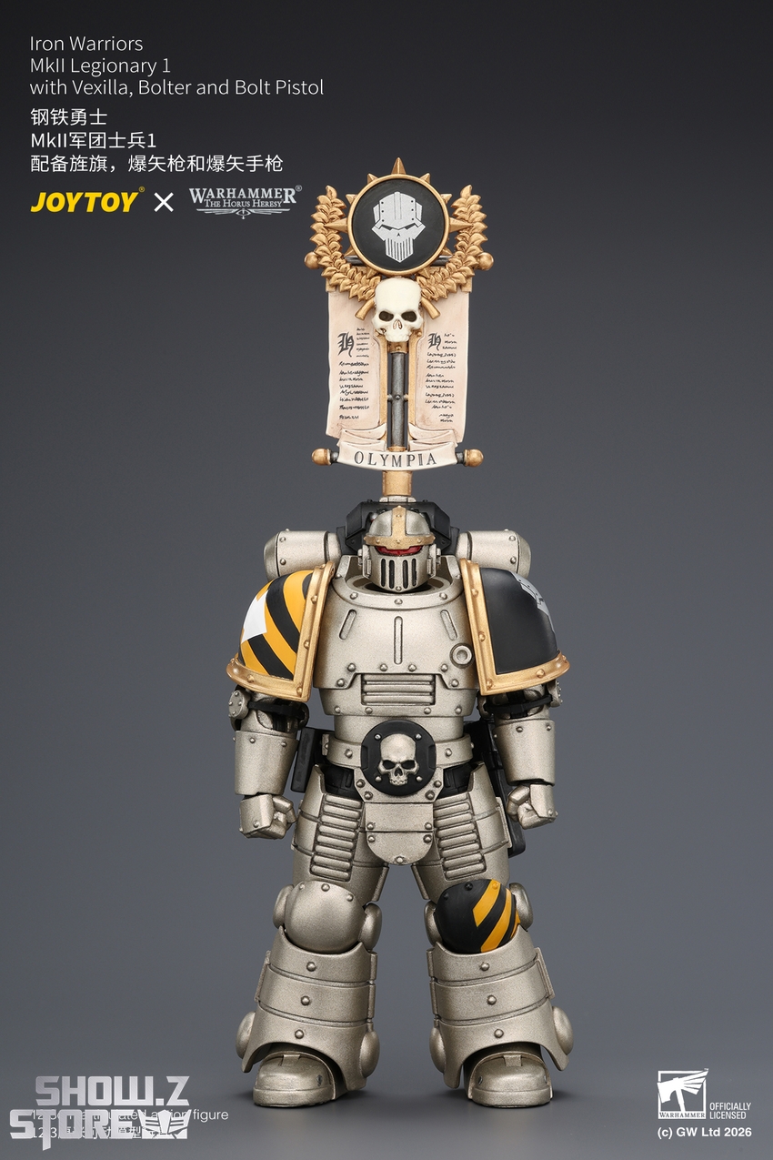 JoyToy JT04452 1/18 Warhammer The Horus Heresy Iron Warriors MkII Legionary1 with Vexilla, Bolter and Bolt Pistol - View 8 JoyToy JT04452 1/18 Warhammer The Horus Heresy Iron Warriors MkII Legionary1 with Vexilla, Bolter and Bolt Pistol - View 8