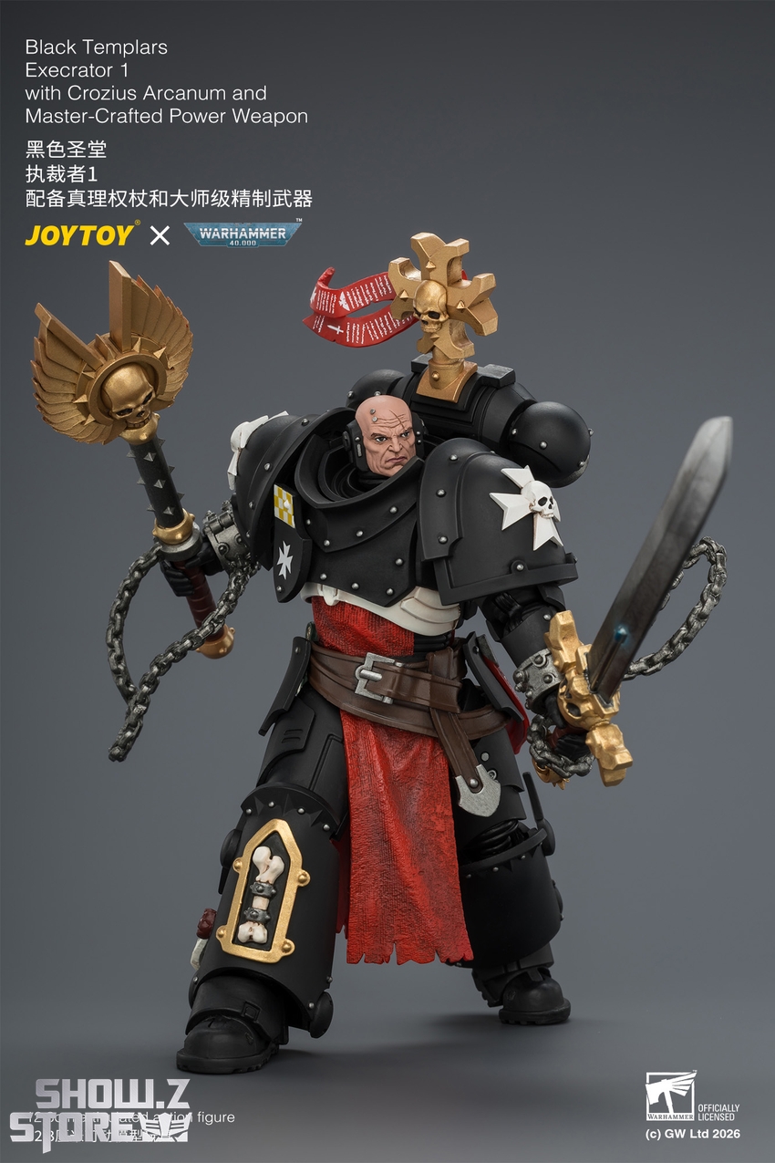 JoyToy JT04865 1/18 Warhammer 40K Black Templars Execrator 1 with Crozius Arcanum and Master-Crafted Power Weapon - View 8 JoyToy JT04865 1/18 Warhammer 40K Black Templars Execrator 1 with Crozius Arcanum and Master-Crafted Power Weapon - View 8