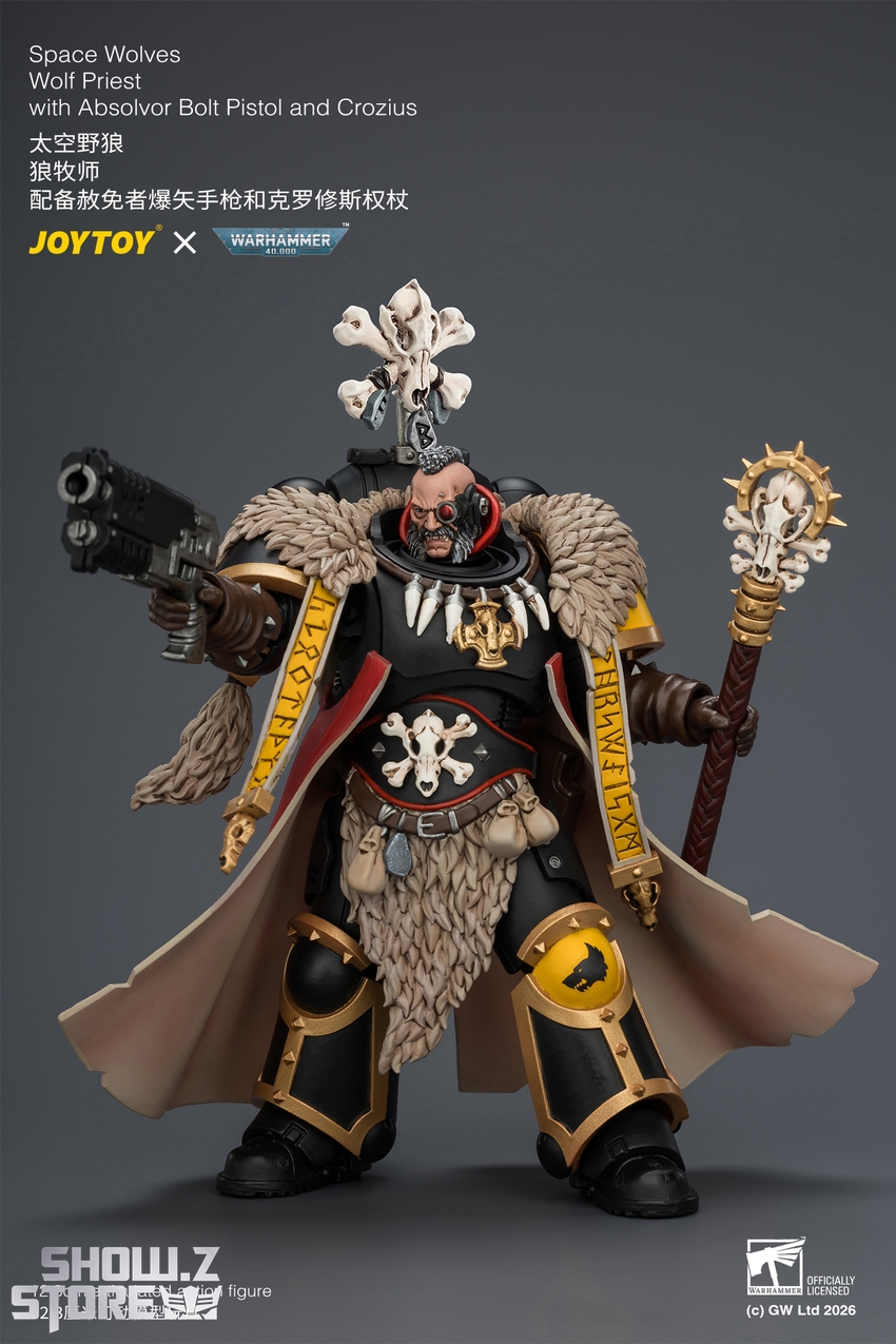 JoyToy JT04766 1/18 Warhammer 40k Space Wolves Wolf Priest with Absolvor Bolt Pistol and Crozius - View 9 JoyToy JT04766 1/18 Warhammer 40k Space Wolves Wolf Priest with Absolvor Bolt Pistol and Crozius - View 9