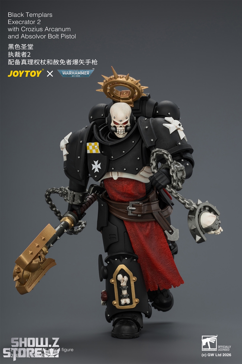 JoyToy JT04872 1/18 Warhammer 40K Black Templars Execrator 2 with Crozius Arcanum and Absolvor Bolt Pistol - View 8 JoyToy JT04872 1/18 Warhammer 40K Black Templars Execrator 2 with Crozius Arcanum and Absolvor Bolt Pistol - View 8