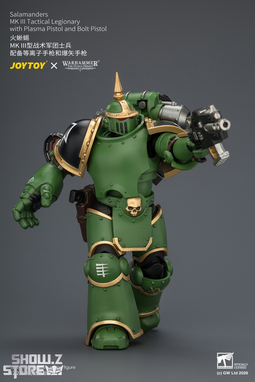 JoyToy JT04643 1/18 Warhammer The Horus Heresy Salamanders MK III Tactical Legionary with Plasma Pistol and Bolt Pistol - View 5 JoyToy JT04643 1/18 Warhammer The Horus Heresy Salamanders MK III Tactical Legionary with Plasma Pistol and Bolt Pistol - View 5