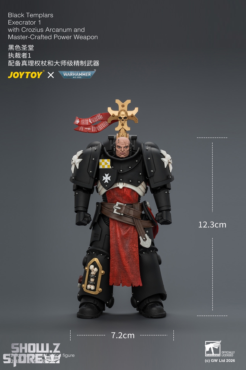 JoyToy JT04865 1/18 Warhammer 40K Black Templars Execrator 1 with Crozius Arcanum and Master-Crafted Power Weapon - View 11 JoyToy JT04865 1/18 Warhammer 40K Black Templars Execrator 1 with Crozius Arcanum and Master-Crafted Power Weapon - View 11