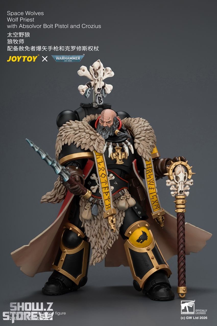 JoyToy JT04766 1/18 Warhammer 40k Space Wolves Wolf Priest with Absolvor Bolt Pistol and Crozius - View 8 JoyToy JT04766 1/18 Warhammer 40k Space Wolves Wolf Priest with Absolvor Bolt Pistol and Crozius - View 8