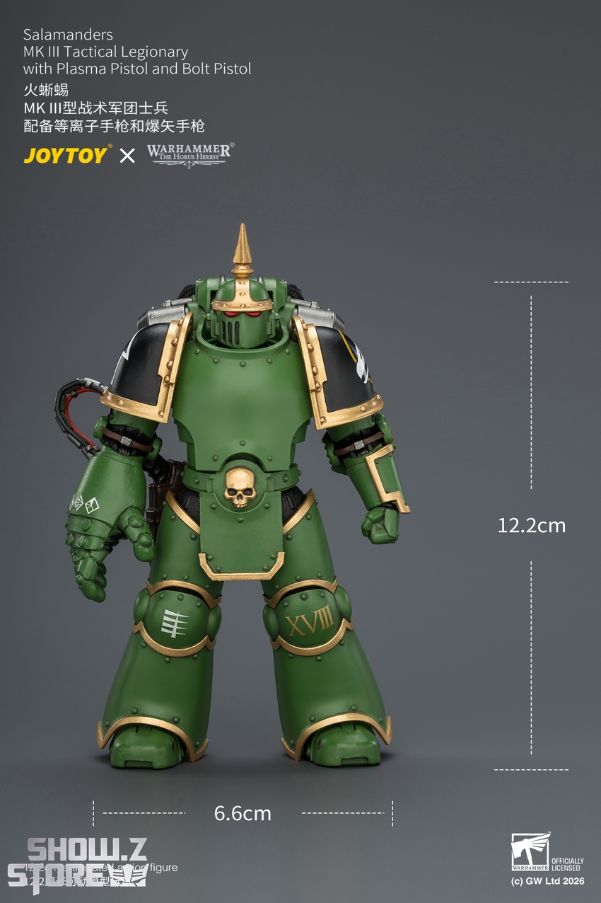 JoyToy JT04643 1/18 Warhammer The Horus Heresy Salamanders MK III Tactical Legionary with Plasma Pistol and Bolt Pistol - View 9 JoyToy JT04643 1/18 Warhammer The Horus Heresy Salamanders MK III Tactical Legionary with Plasma Pistol and Bolt Pistol - View 9