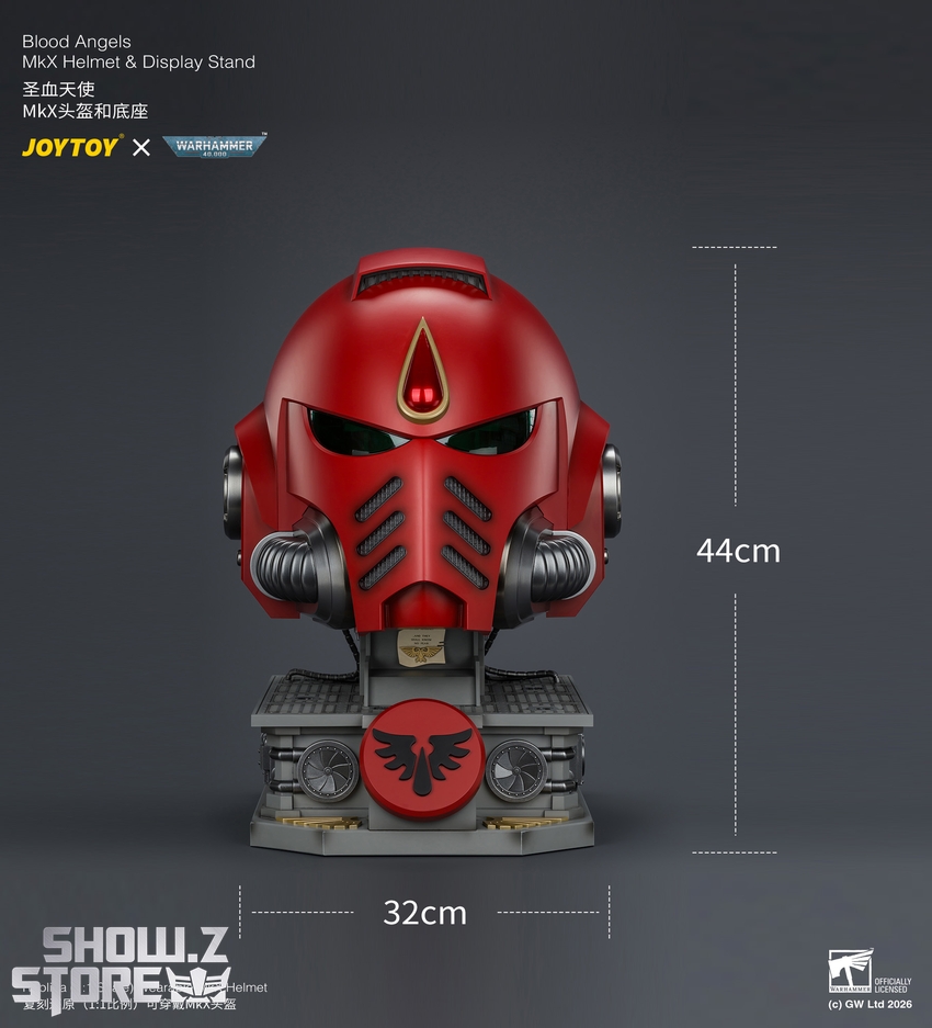 JoyToy JT04919 1/1 Warhammer 40K Blood Angels MkX Helmet & Display Stand - View 32 JoyToy JT04919 1/1 Warhammer 40K Blood Angels MkX Helmet & Display Stand - View 32