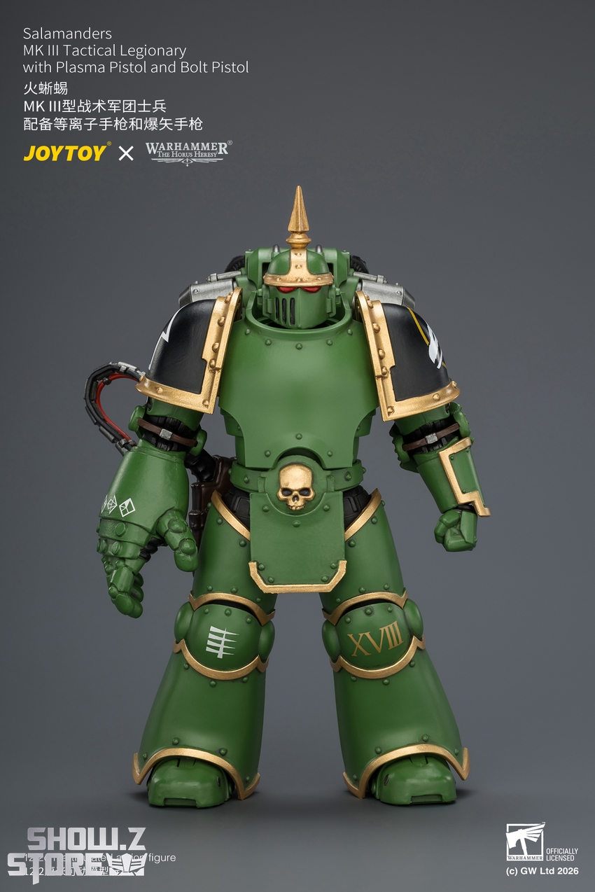 JoyToy JT04643 1/18 Warhammer The Horus Heresy Salamanders MK III Tactical Legionary with Plasma Pistol and Bolt Pistol - View 1 JoyToy JT04643 1/18 Warhammer The Horus Heresy Salamanders MK III Tactical Legionary with Plasma Pistol and Bolt Pistol - View 1