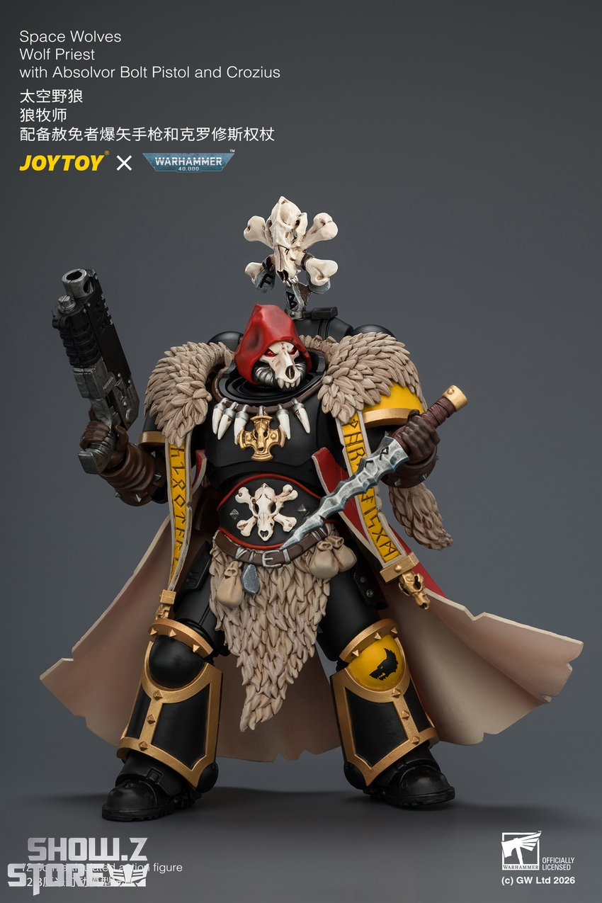 JoyToy JT04766 1/18 Warhammer 40k Space Wolves Wolf Priest with Absolvor Bolt Pistol and Crozius - View 7 JoyToy JT04766 1/18 Warhammer 40k Space Wolves Wolf Priest with Absolvor Bolt Pistol and Crozius - View 7
