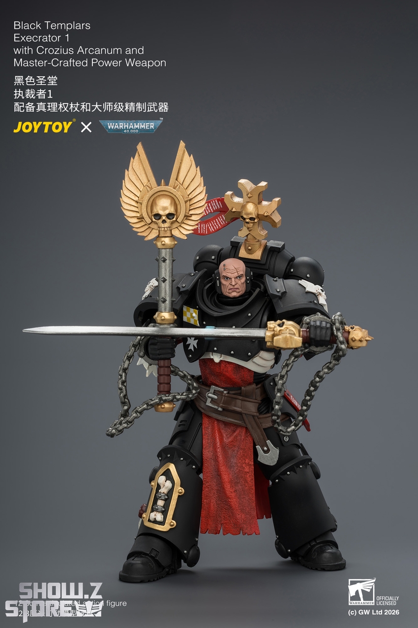 JoyToy JT04865 1/18 Warhammer 40K Black Templars Execrator 1 with Crozius Arcanum and Master-Crafted Power Weapon - View 7 JoyToy JT04865 1/18 Warhammer 40K Black Templars Execrator 1 with Crozius Arcanum and Master-Crafted Power Weapon - View 7