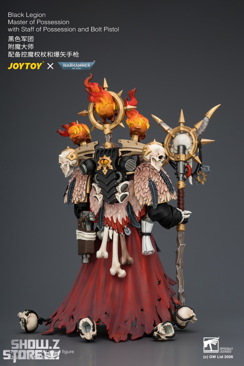 JoyToy JT04759 1/18 Warhammer 40k Black Legion Master of Possession with Staff of Possession and Bolt Pistol - View 4 JoyToy JT04759 1/18 Warhammer 40k Black Legion Master of Possession with Staff of Possession and Bolt Pistol - View 4