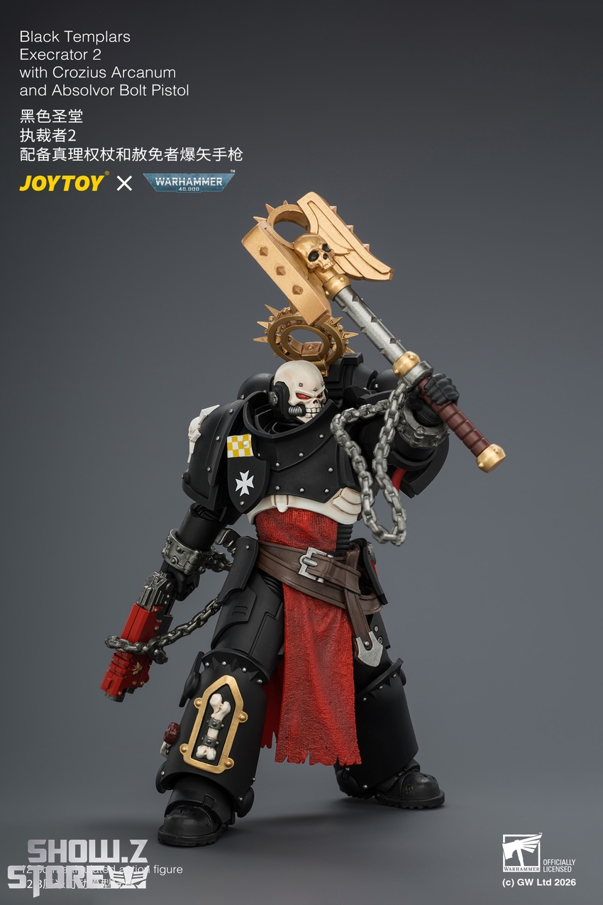 JoyToy JT04872 1/18 Warhammer 40K Black Templars Execrator 2 with Crozius Arcanum and Absolvor Bolt Pistol - View 10 JoyToy JT04872 1/18 Warhammer 40K Black Templars Execrator 2 with Crozius Arcanum and Absolvor Bolt Pistol - View 10