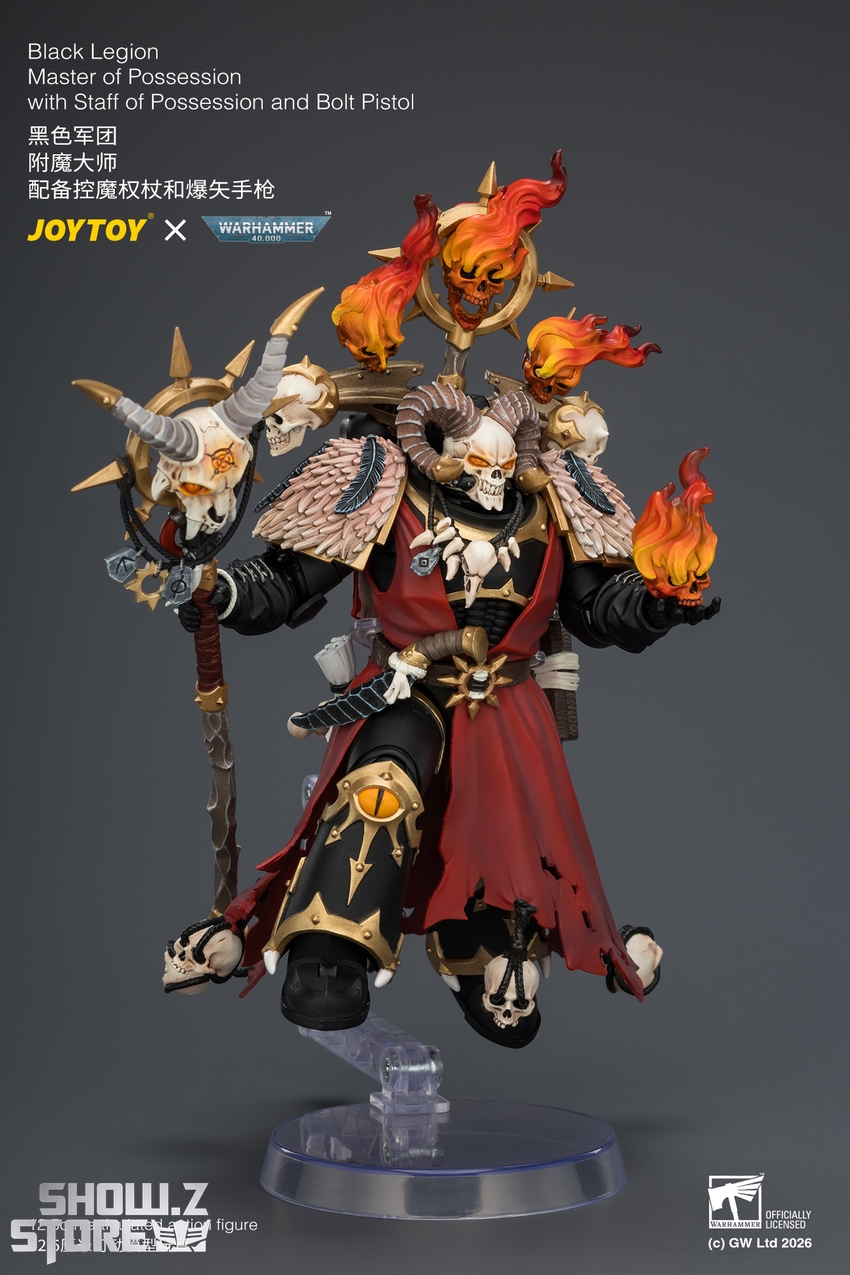 JoyToy JT04759 1/18 Warhammer 40k Black Legion Master of Possession with Staff of Possession and Bolt Pistol - View 8 JoyToy JT04759 1/18 Warhammer 40k Black Legion Master of Possession with Staff of Possession and Bolt Pistol - View 8
