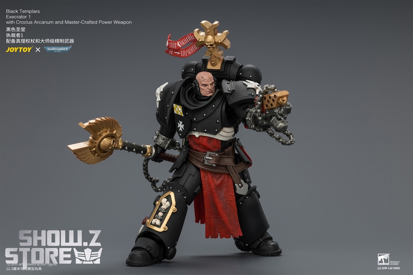 JoyToy JT04865 1/18 Warhammer 40K Black Templars Execrator 1 with Crozius Arcanum and Master-Crafted Power Weapon - View 6 JoyToy JT04865 1/18 Warhammer 40K Black Templars Execrator 1 with Crozius Arcanum and Master-Crafted Power Weapon - View 6