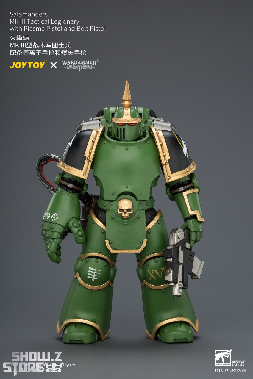 JoyToy JT04643 1/18 Warhammer The Horus Heresy Salamanders MK III Tactical Legionary with Plasma Pistol and Bolt Pistol - View 2 JoyToy JT04643 1/18 Warhammer The Horus Heresy Salamanders MK III Tactical Legionary with Plasma Pistol and Bolt Pistol - View 2