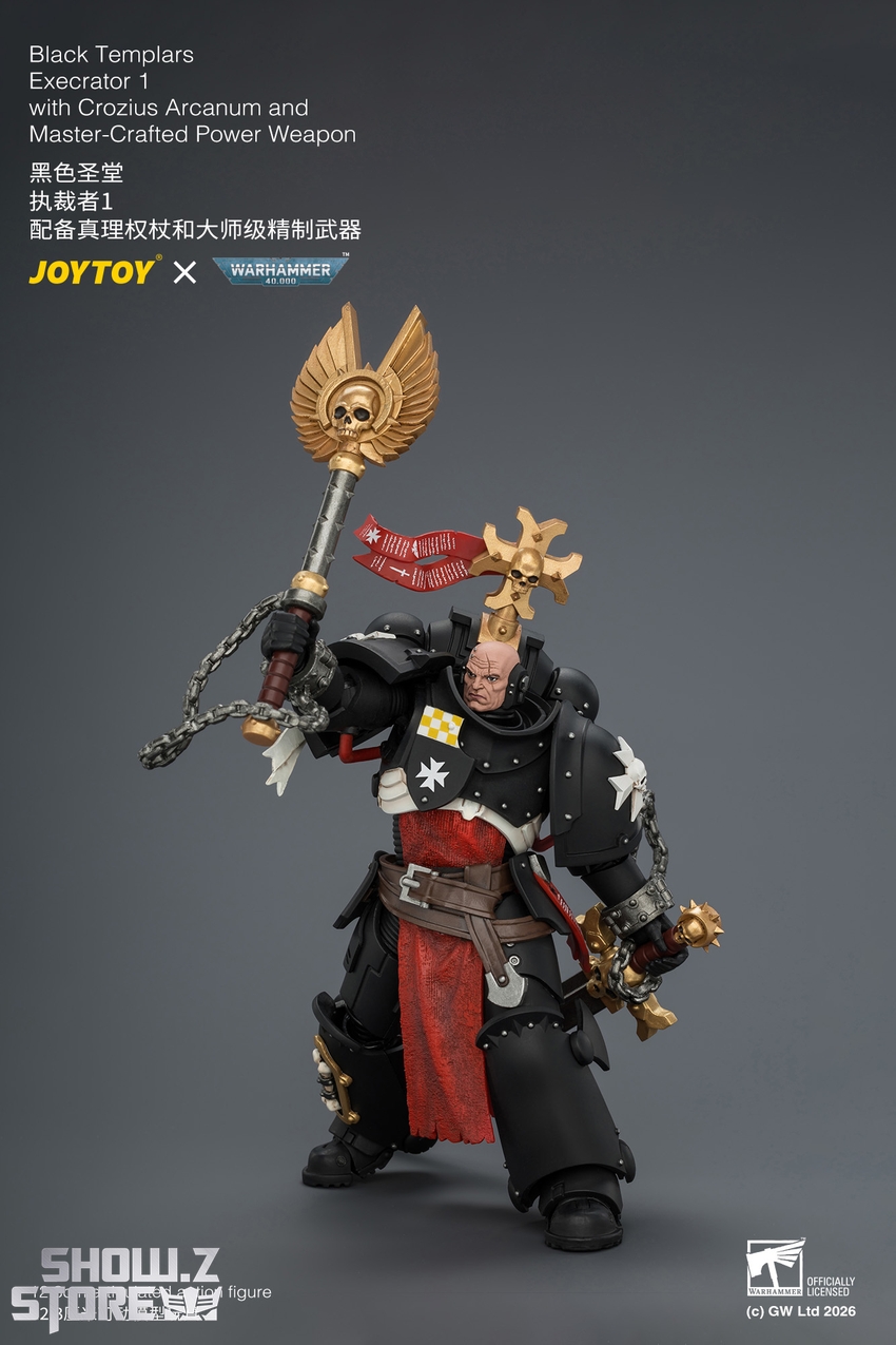 JoyToy JT04865 1/18 Warhammer 40K Black Templars Execrator 1 with Crozius Arcanum and Master-Crafted Power Weapon - View 10 JoyToy JT04865 1/18 Warhammer 40K Black Templars Execrator 1 with Crozius Arcanum and Master-Crafted Power Weapon - View 10