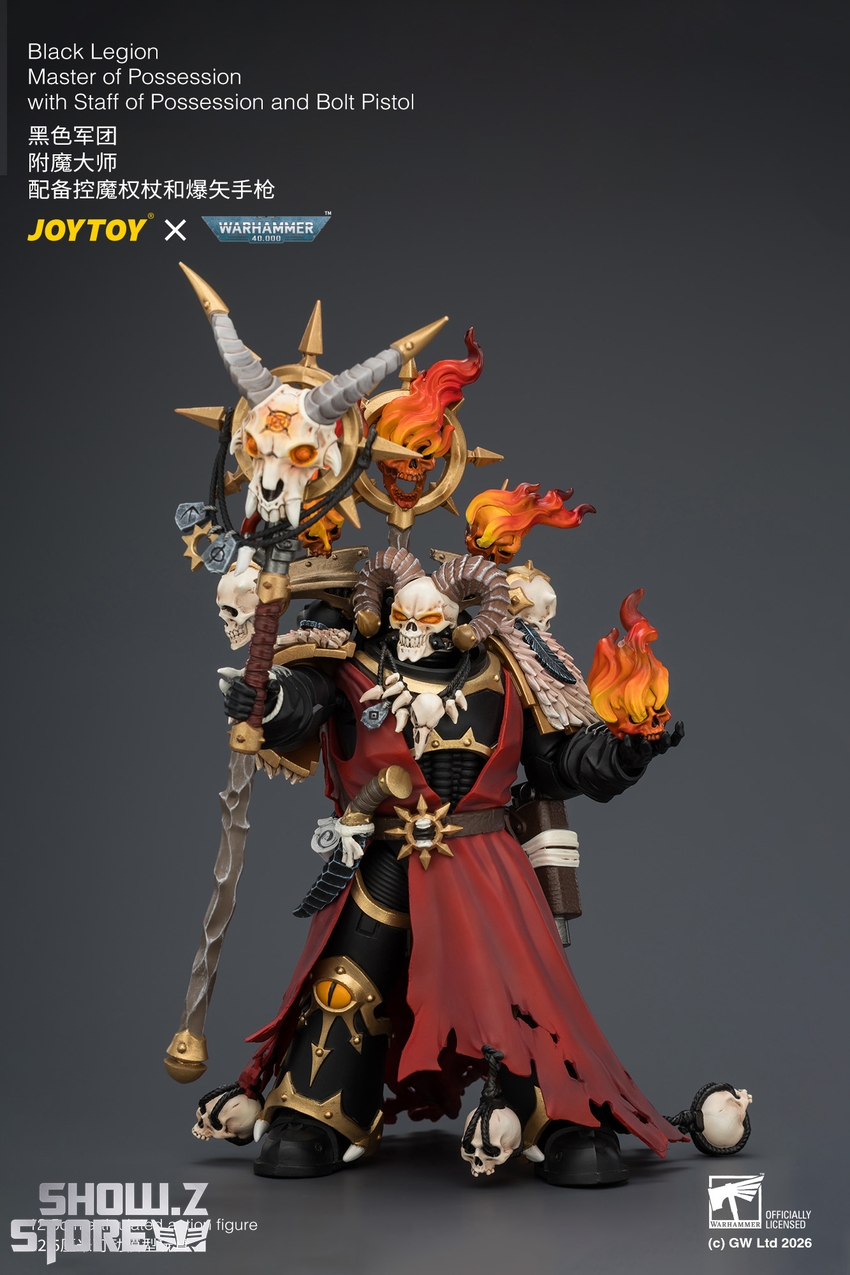 JoyToy JT04759 1/18 Warhammer 40k Black Legion Master of Possession with Staff of Possession and Bolt Pistol - View 6 JoyToy JT04759 1/18 Warhammer 40k Black Legion Master of Possession with Staff of Possession and Bolt Pistol - View 6