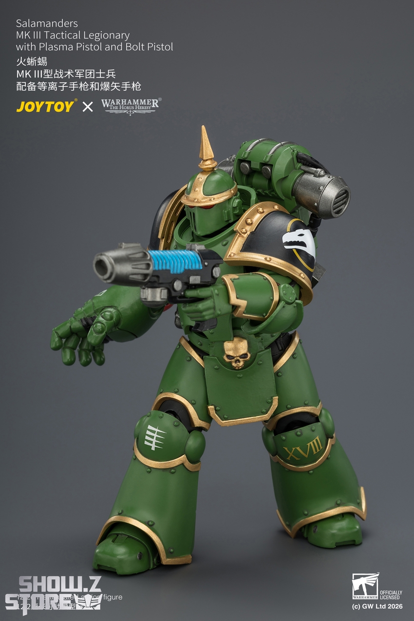 JoyToy JT04643 1/18 Warhammer The Horus Heresy Salamanders MK III Tactical Legionary with Plasma Pistol and Bolt Pistol - View 8 JoyToy JT04643 1/18 Warhammer The Horus Heresy Salamanders MK III Tactical Legionary with Plasma Pistol and Bolt Pistol - View 8