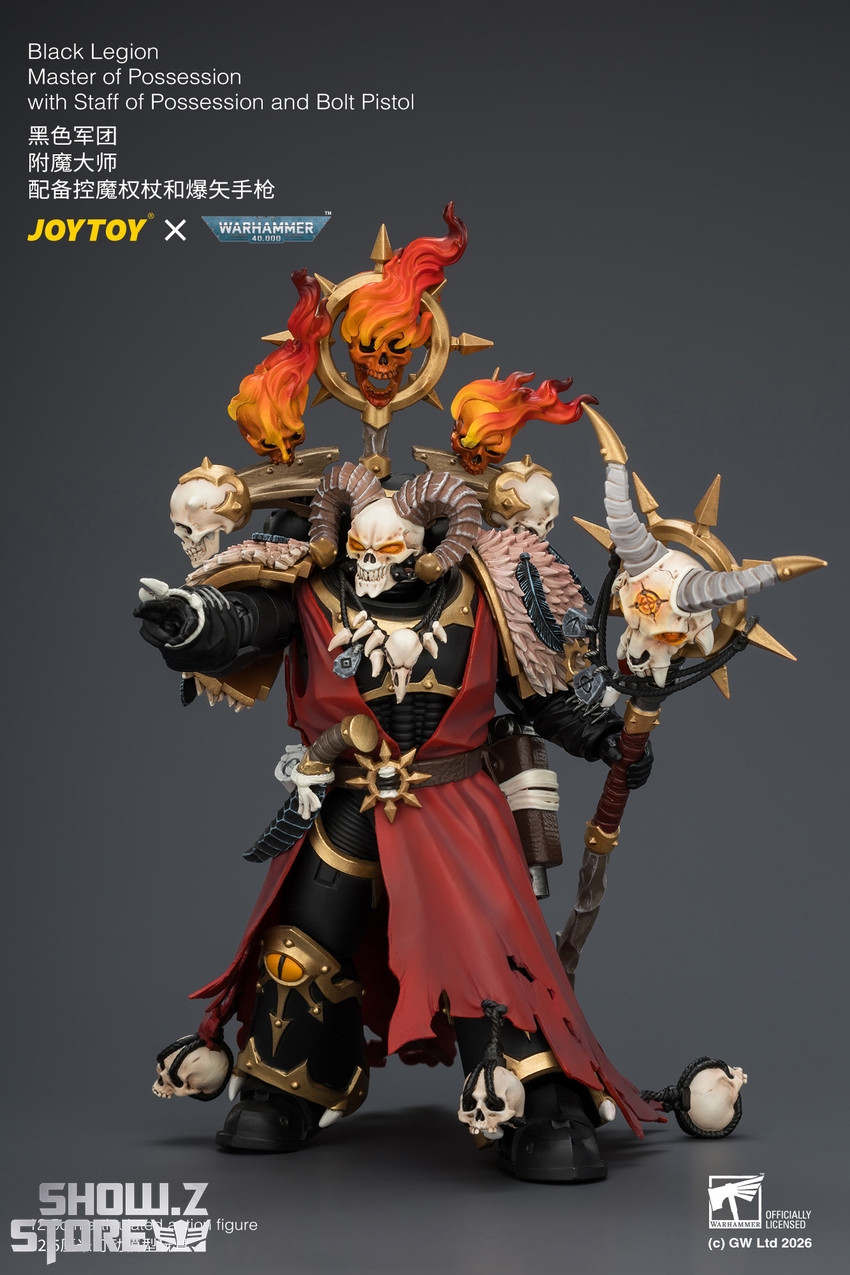 JoyToy JT04759 1/18 Warhammer 40k Black Legion Master of Possession with Staff of Possession and Bolt Pistol - View 7 JoyToy JT04759 1/18 Warhammer 40k Black Legion Master of Possession with Staff of Possession and Bolt Pistol - View 7