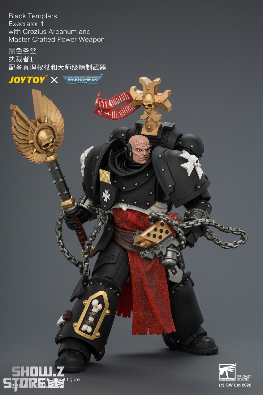 JoyToy JT04865 1/18 Warhammer 40K Black Templars Execrator 1 with Crozius Arcanum and Master-Crafted Power Weapon - View 5 JoyToy JT04865 1/18 Warhammer 40K Black Templars Execrator 1 with Crozius Arcanum and Master-Crafted Power Weapon - View 5