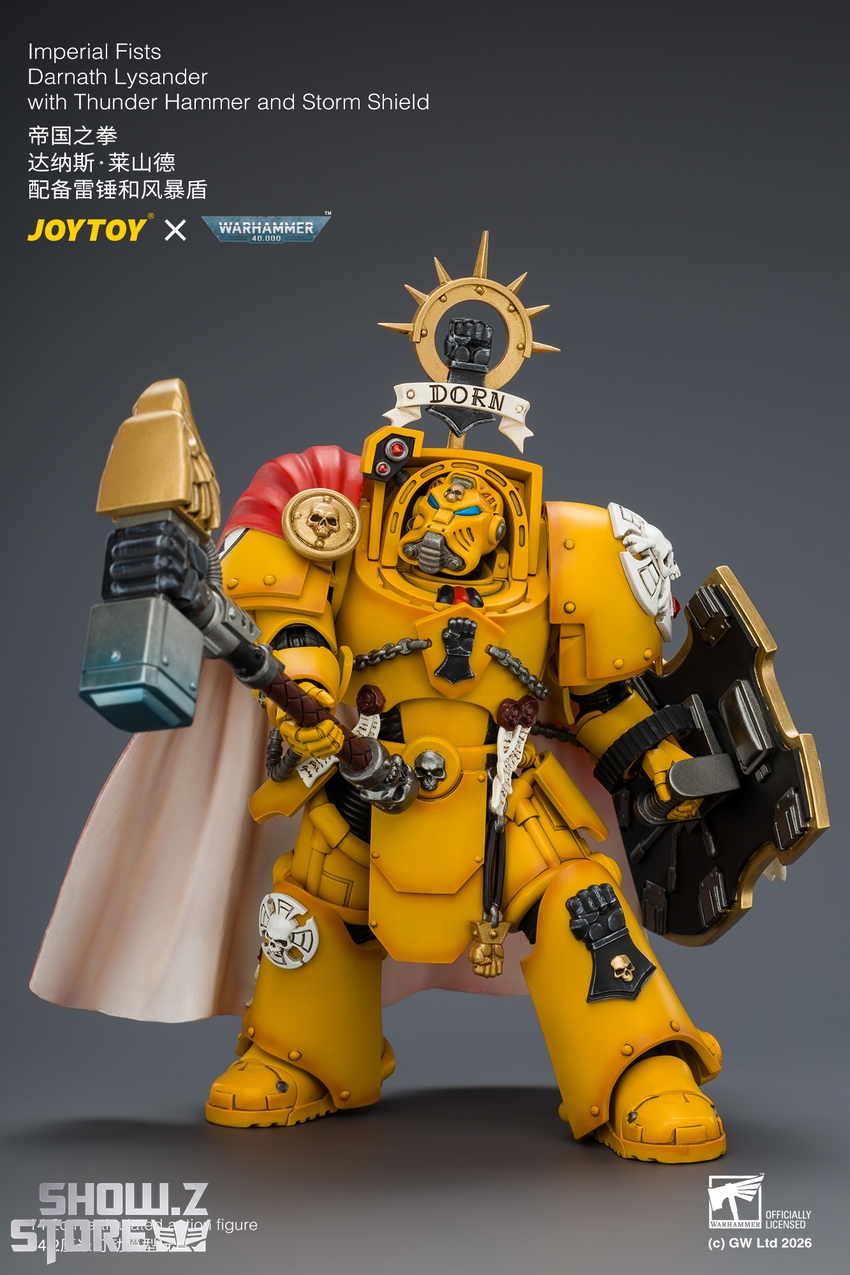 JoyToy JT04896 1/18 Warhammer 40K Imperial Fists Darnath Lysander with Thunder Hammer and Storm Shield - View 10 JoyToy JT04896 1/18 Warhammer 40K Imperial Fists Darnath Lysander with Thunder Hammer and Storm Shield - View 10