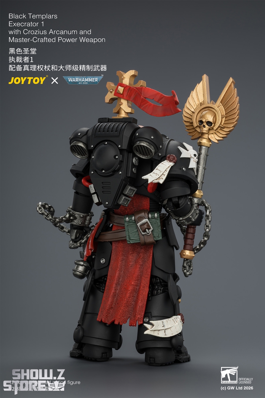 JoyToy JT04865 1/18 Warhammer 40K Black Templars Execrator 1 with Crozius Arcanum and Master-Crafted Power Weapon - View 4 JoyToy JT04865 1/18 Warhammer 40K Black Templars Execrator 1 with Crozius Arcanum and Master-Crafted Power Weapon - View 4