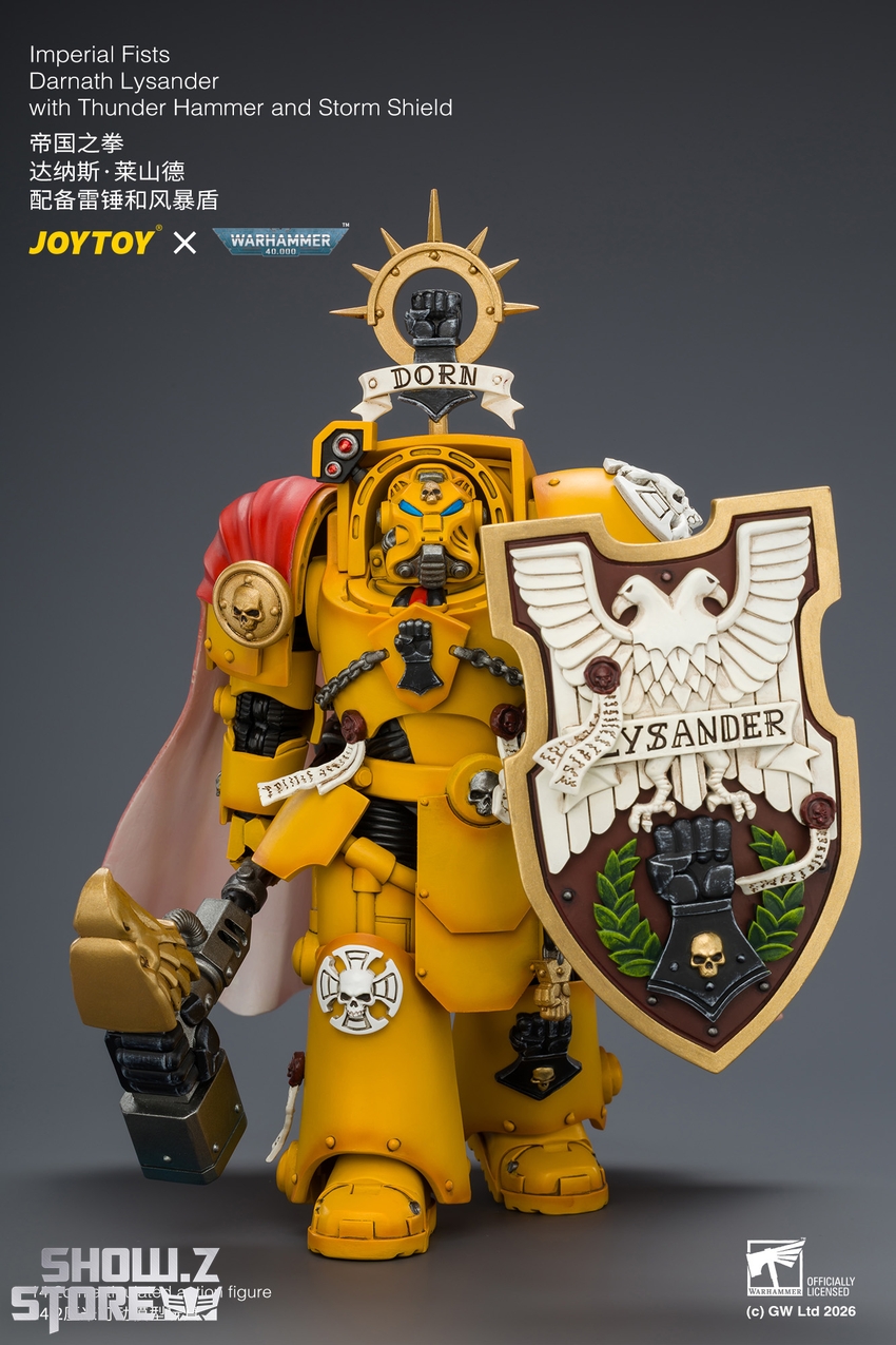 JoyToy JT04896 1/18 Warhammer 40K Imperial Fists Darnath Lysander with Thunder Hammer and Storm Shield - View 11 JoyToy JT04896 1/18 Warhammer 40K Imperial Fists Darnath Lysander with Thunder Hammer and Storm Shield - View 11