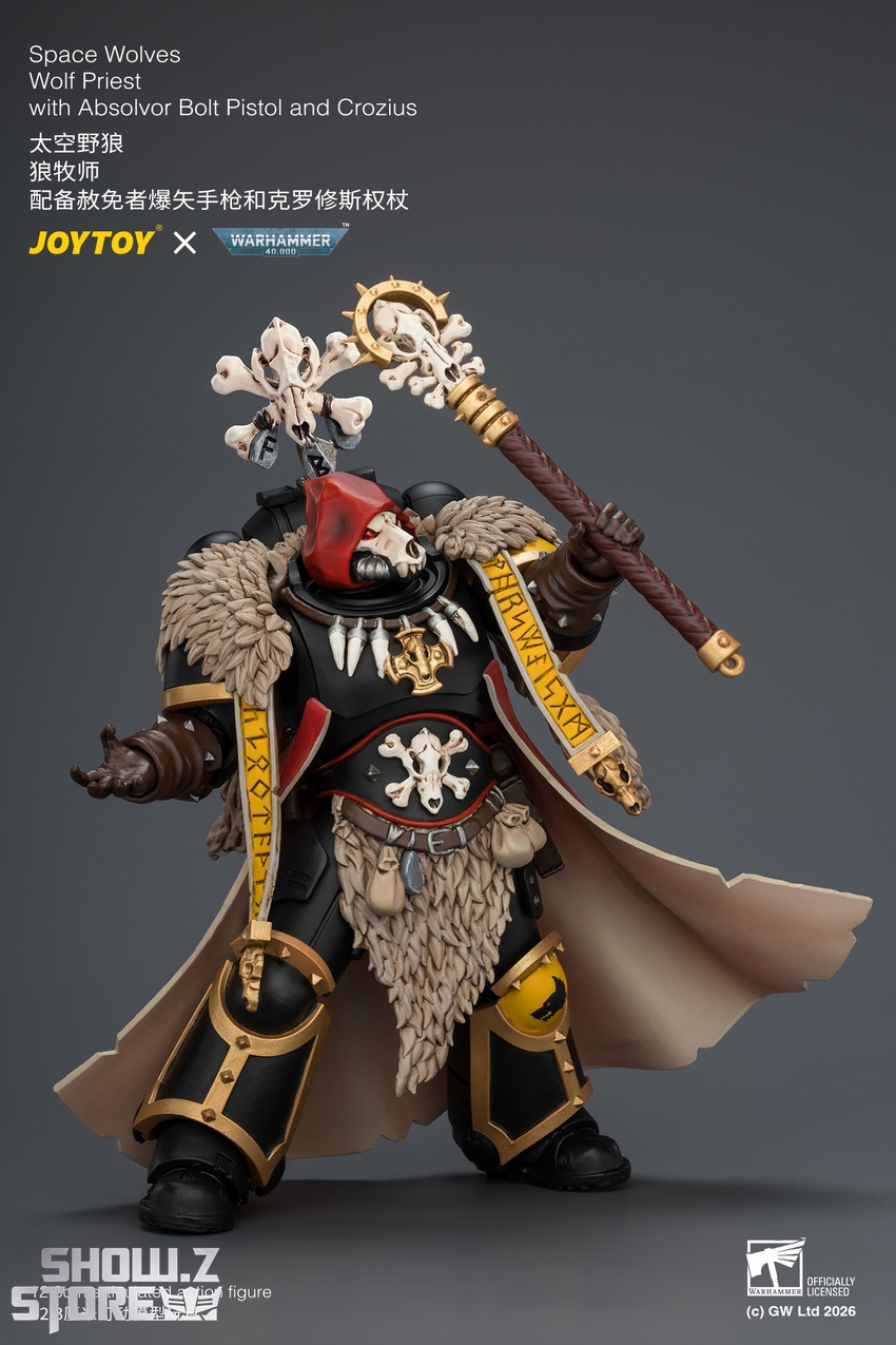 JoyToy JT04766 1/18 Warhammer 40k Space Wolves Wolf Priest with Absolvor Bolt Pistol and Crozius - View 6 JoyToy JT04766 1/18 Warhammer 40k Space Wolves Wolf Priest with Absolvor Bolt Pistol and Crozius - View 6