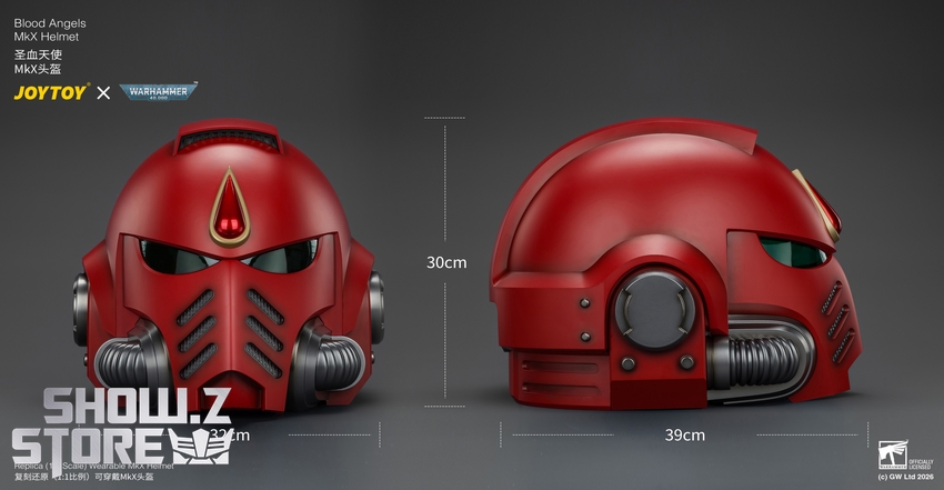 JoyToy JT04902 1/1 Warhammer 40K Blood Angels MkX Helmet - View 10 JoyToy JT04902 1/1 Warhammer 40K Blood Angels MkX Helmet - View 10
