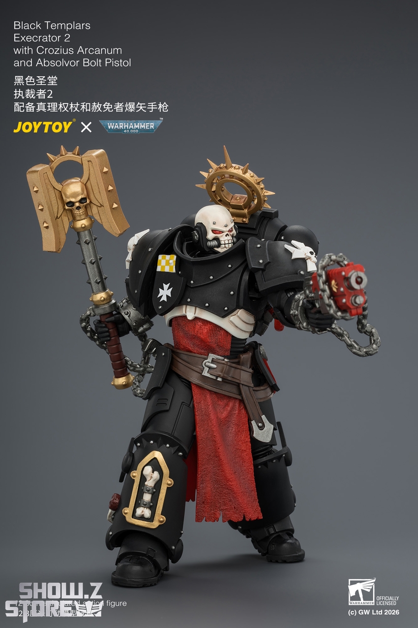 JoyToy JT04872 1/18 Warhammer 40K Black Templars Execrator 2 with Crozius Arcanum and Absolvor Bolt Pistol - View 6 JoyToy JT04872 1/18 Warhammer 40K Black Templars Execrator 2 with Crozius Arcanum and Absolvor Bolt Pistol - View 6