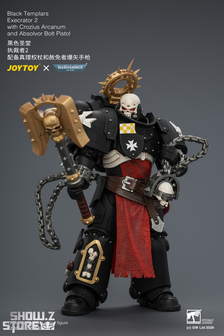 JoyToy JT04872 1/18 Warhammer 40K Black Templars Execrator 2 with Crozius Arcanum and Absolvor Bolt Pistol - View 9 JoyToy JT04872 1/18 Warhammer 40K Black Templars Execrator 2 with Crozius Arcanum and Absolvor Bolt Pistol - View 9