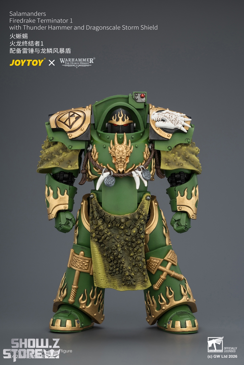 JoyToy JT04629 1/18 Warhammer The Horus Heresy Salamanders Firedrake Terminator 1 with Thunder Hammer and Dragonscale Storm Shield - View 1 JoyToy JT04629 1/18 Warhammer The Horus Heresy Salamanders Firedrake Terminator 1 with Thunder Hammer and Dragonscale Storm Shield - View 1