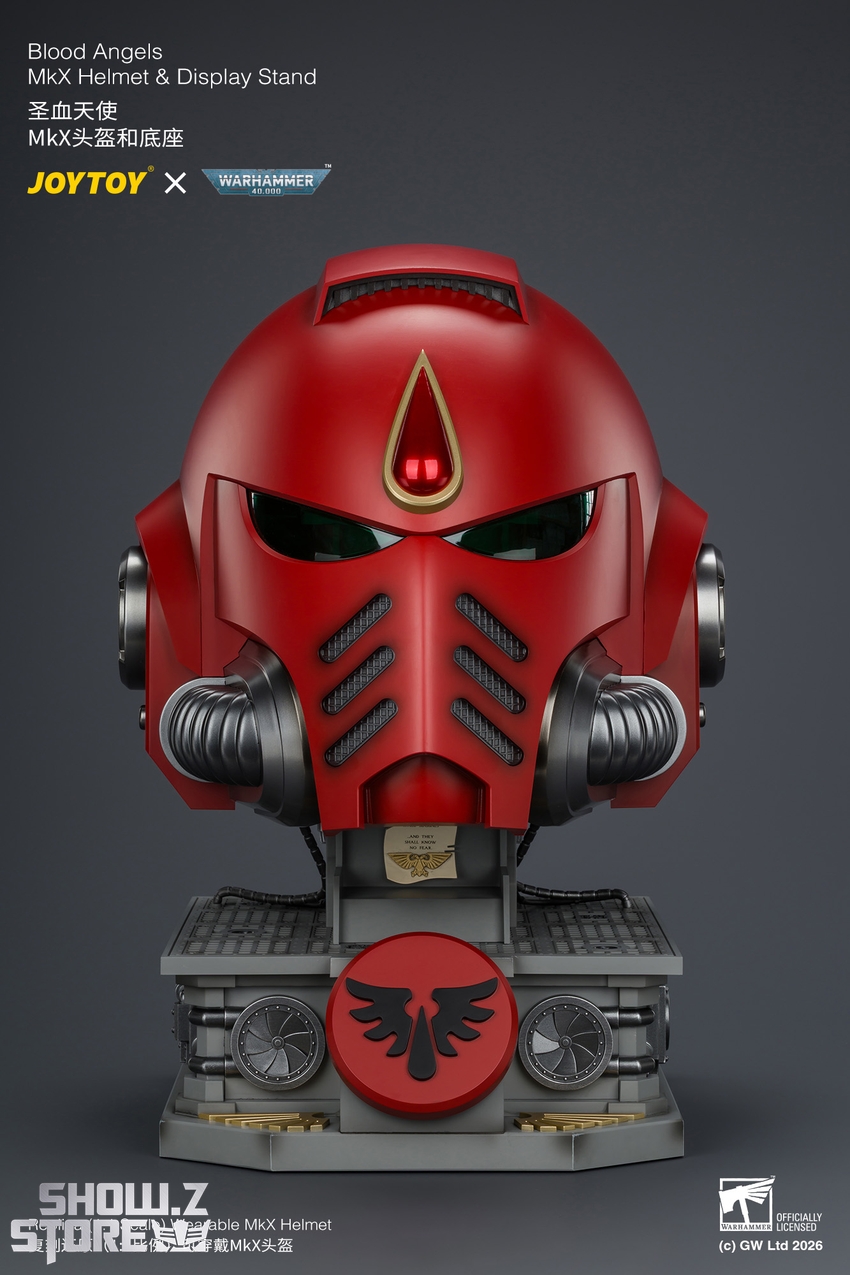 JoyToy JT04919 1/1 Warhammer 40K Blood Angels MkX Helmet & Display Stand - View 1 JoyToy JT04919 1/1 Warhammer 40K Blood Angels MkX Helmet & Display Stand - View 1