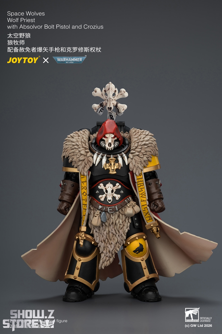 JoyToy JT04766 1/18 Warhammer 40k Space Wolves Wolf Priest with Absolvor Bolt Pistol and Crozius - View 1 JoyToy JT04766 1/18 Warhammer 40k Space Wolves Wolf Priest with Absolvor Bolt Pistol and Crozius - View 1