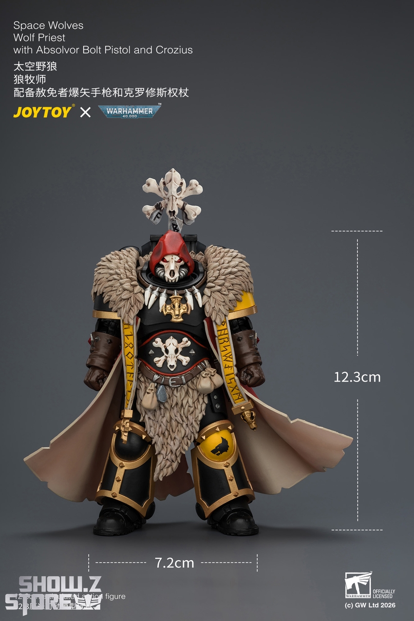 JoyToy JT04766 1/18 Warhammer 40k Space Wolves Wolf Priest with Absolvor Bolt Pistol and Crozius - View 10 JoyToy JT04766 1/18 Warhammer 40k Space Wolves Wolf Priest with Absolvor Bolt Pistol and Crozius - View 10