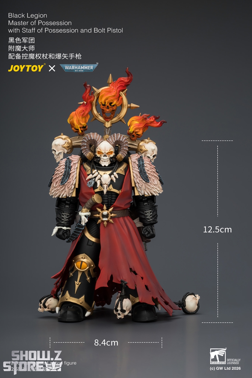 JoyToy JT04759 1/18 Warhammer 40k Black Legion Master of Possession with Staff of Possession and Bolt Pistol - View 9 JoyToy JT04759 1/18 Warhammer 40k Black Legion Master of Possession with Staff of Possession and Bolt Pistol - View 9
