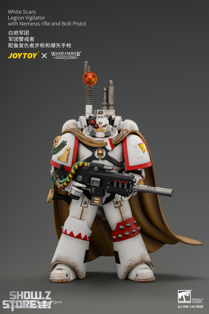 JoyToy JT04926 1/18 Warhammer The Horus Heresy White Scars Legion Vigilator with Nemesis rifle and Bolt Pistol - View 1 JoyToy JT04926 1/18 Warhammer The Horus Heresy White Scars Legion Vigilator with Nemesis rifle and Bolt Pistol - View 1