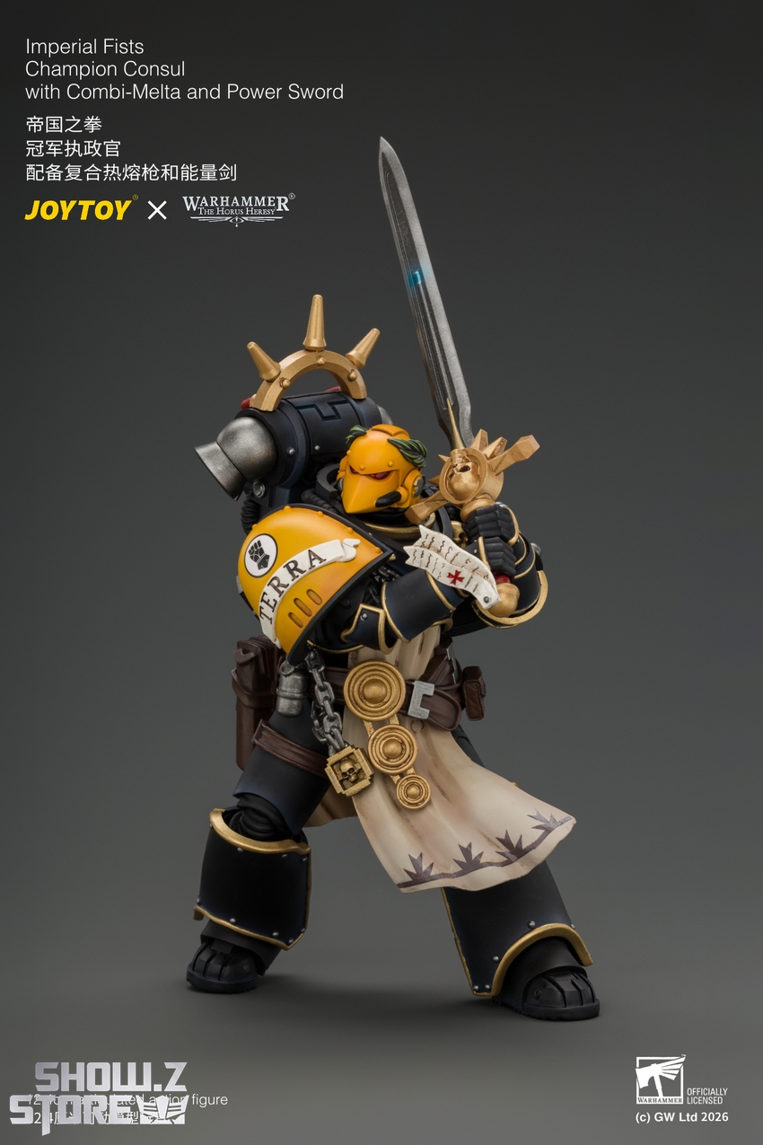 JoyToy JT05121 1/18 Warhammer The Horus Heresy Imperial Fists Champion Consul with Combi-Melta and Power Sword - View 5 JoyToy JT05121 1/18 Warhammer The Horus Heresy Imperial Fists Champion Consul with Combi-Melta and Power Sword - View 5