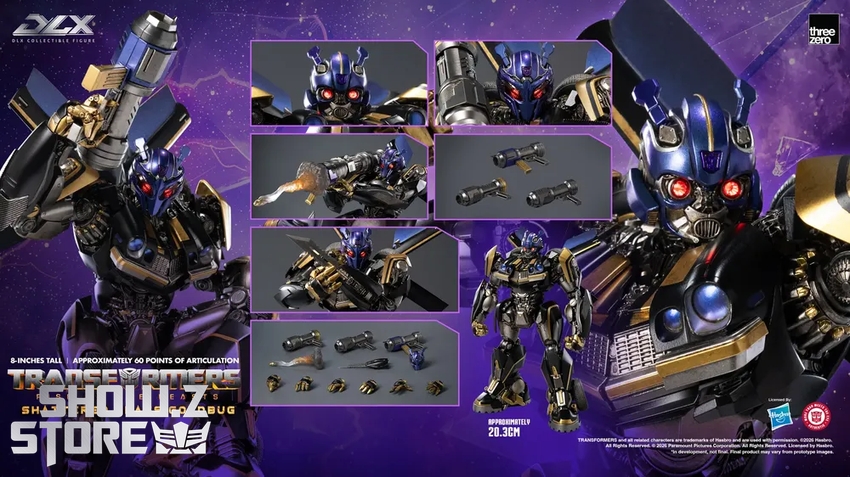 Threezero 3Z0904 Transformers Rise of the Beasts DLX Shattered Glass Goldbug - View 1 Threezero 3Z0904 Transformers Rise of the Beasts DLX Shattered Glass Goldbug - View 1