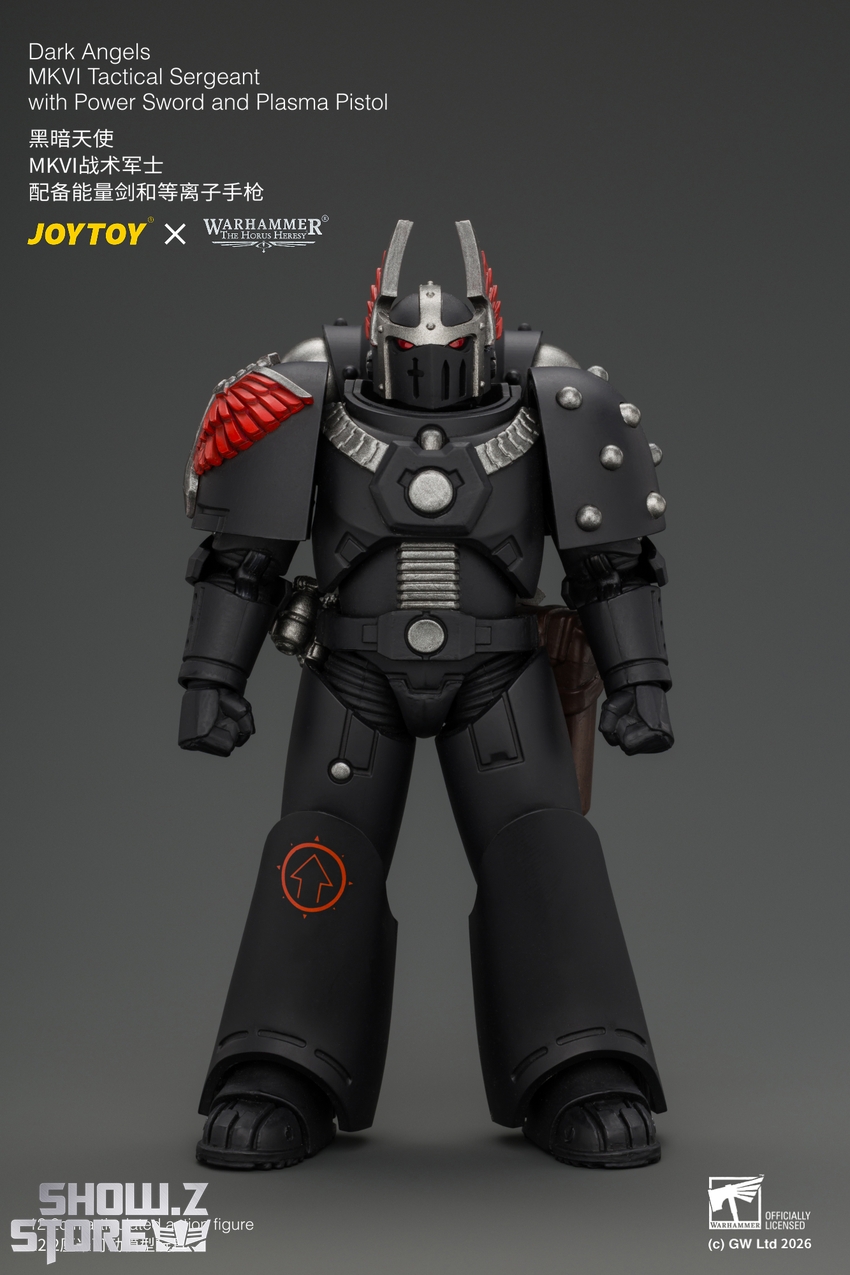 JoyToy JT05138 1/18 Warhammer The Horus Heresy Dark Angels MKVI Tactical Sergeant with Power Sword and Plasma Pistol - View 1 JoyToy JT05138 1/18 Warhammer The Horus Heresy Dark Angels MKVI Tactical Sergeant with Power Sword and Plasma Pistol - View 1