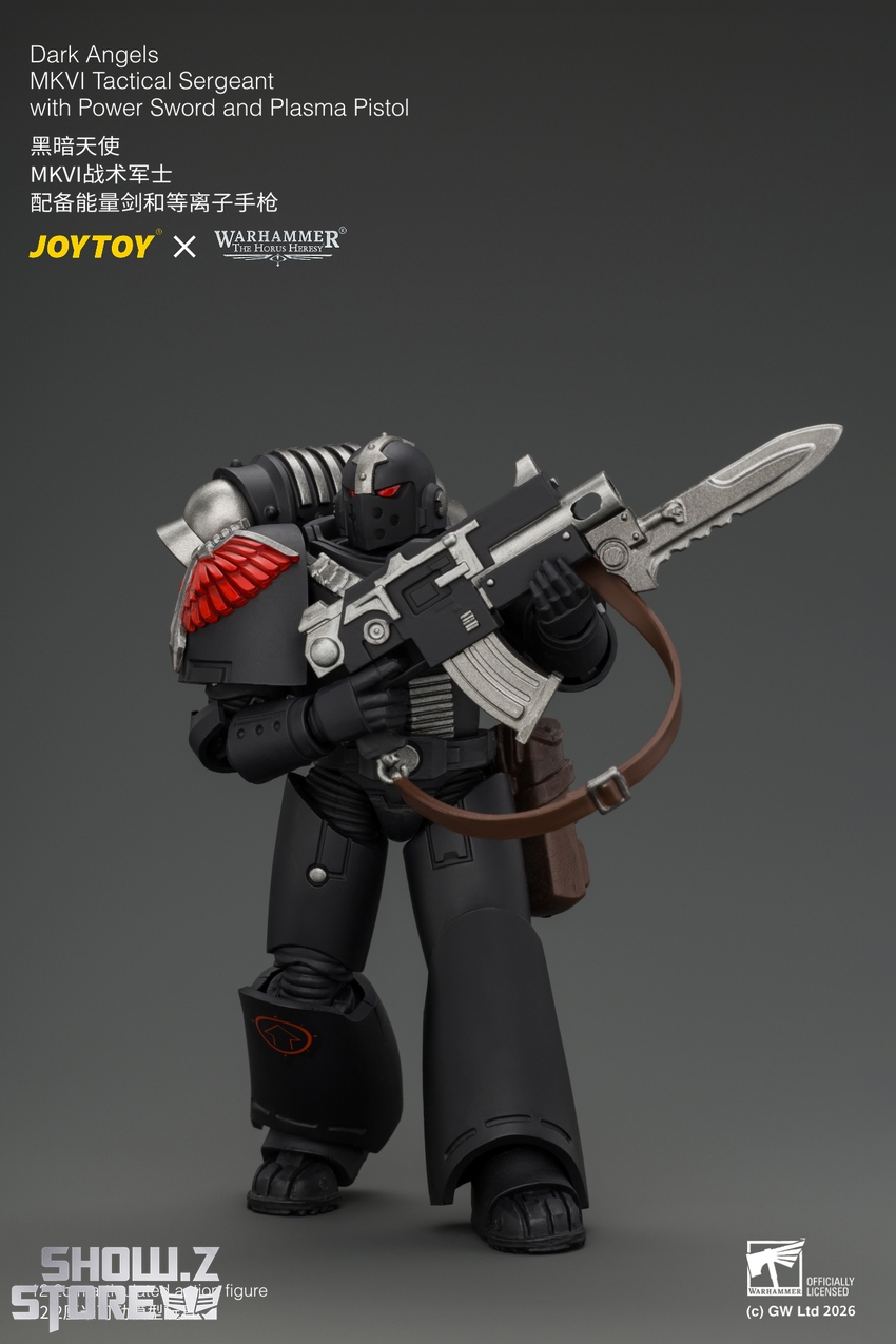 JoyToy JT05138 1/18 Warhammer The Horus Heresy Dark Angels MKVI Tactical Sergeant with Power Sword and Plasma Pistol - View 6 JoyToy JT05138 1/18 Warhammer The Horus Heresy Dark Angels MKVI Tactical Sergeant with Power Sword and Plasma Pistol - View 6